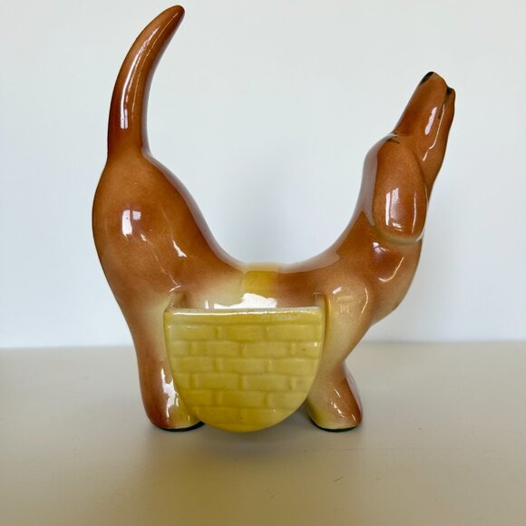 Vintage 1950s Ceramic Dachshund Wiener Dog Dresser Valet, Caddy, Planter - Picture 4 of 9